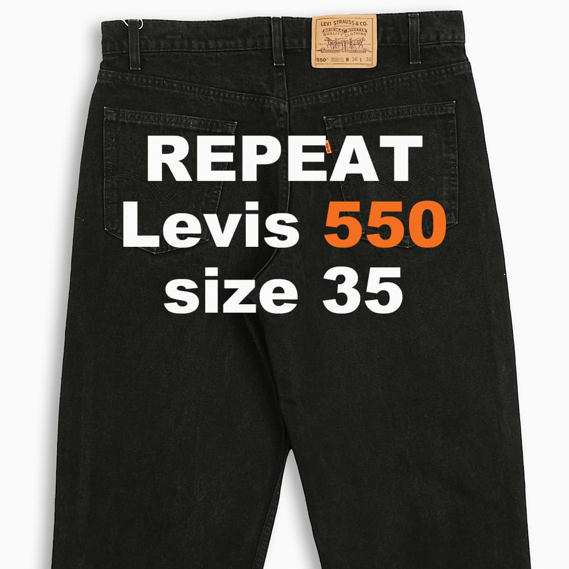 리바이스 550 오렌지탭 흑청 90s USA 35인치 OR55036117 상품이미지1