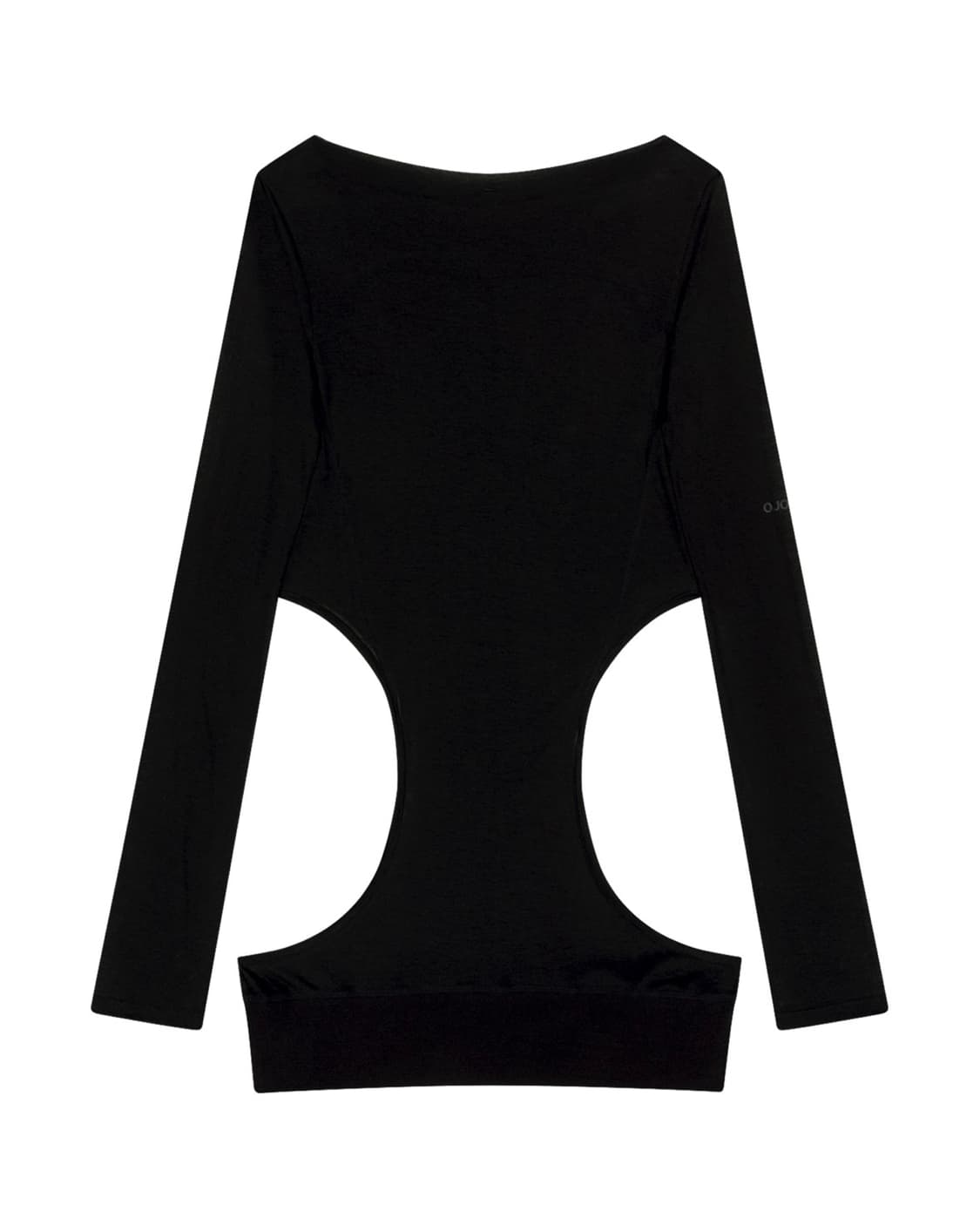 OJOS Curved Cut Layered Tee / Black 상품이미지5