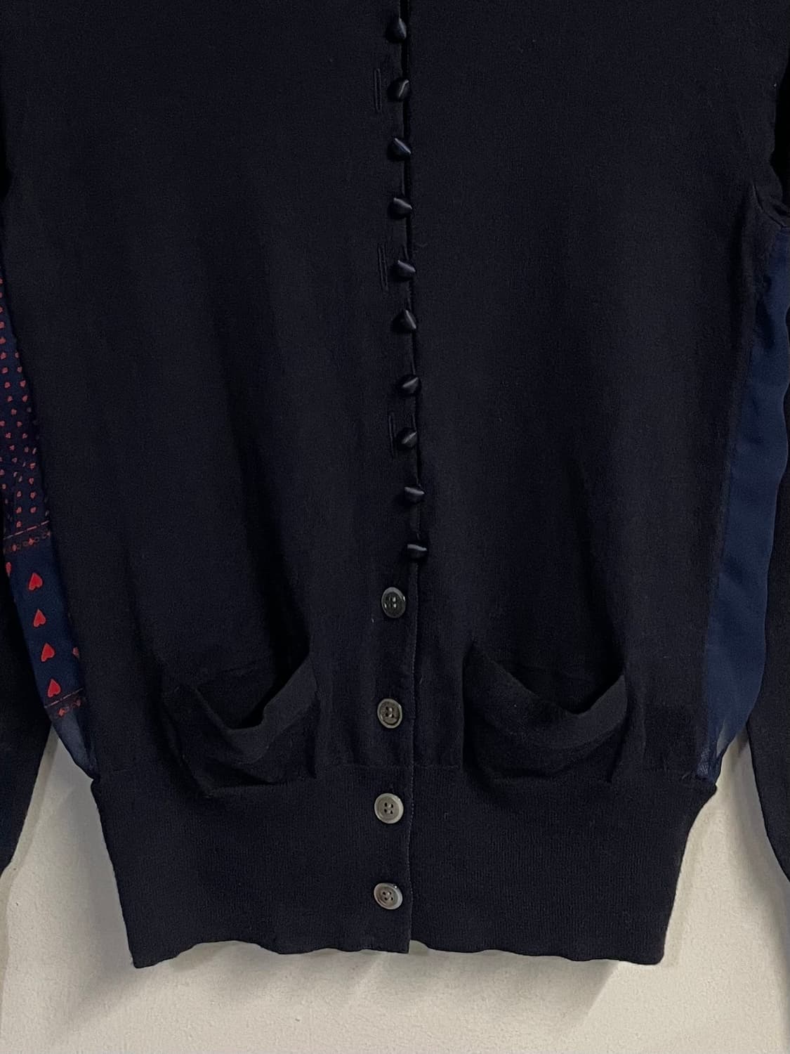 SACAI LUCK back heart cardigan navy 상품이미지3