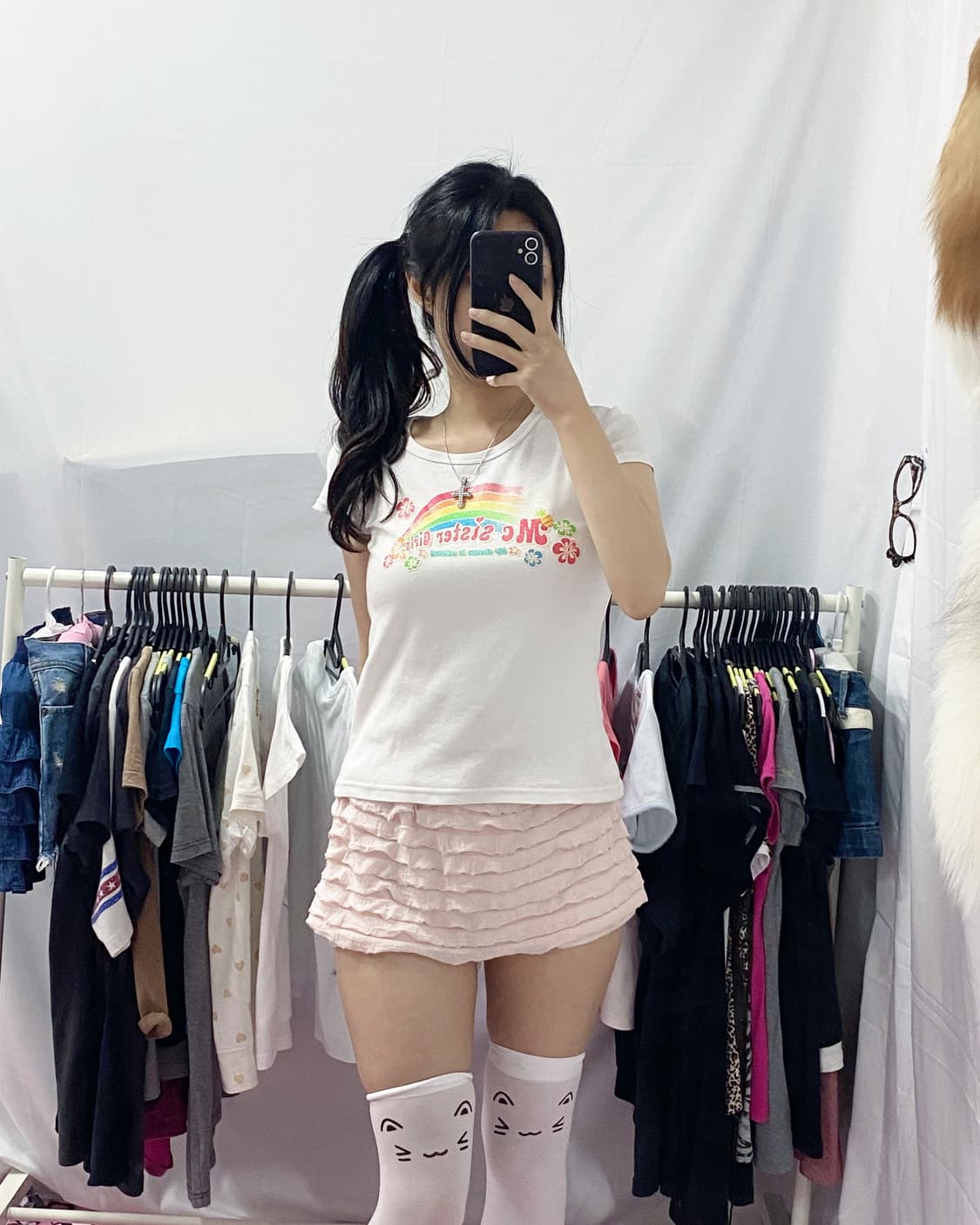 [MC SISTER] 레인보우 히비스커스 글리터 반팔 상품이미지1