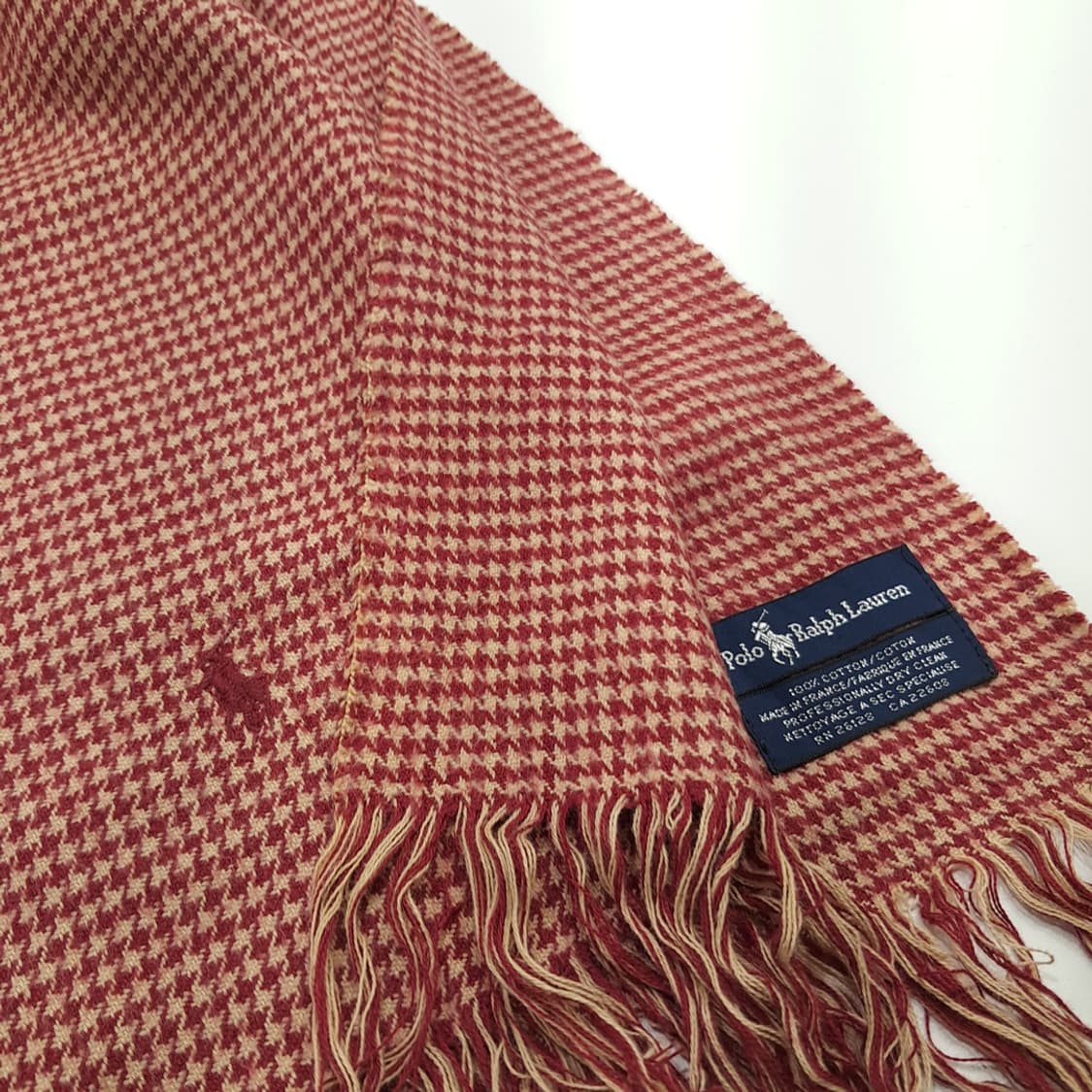 MX318 폴로 랄프로렌 레드 하운드투스 프랑스코튼 목도리 머플러 상품이미지5