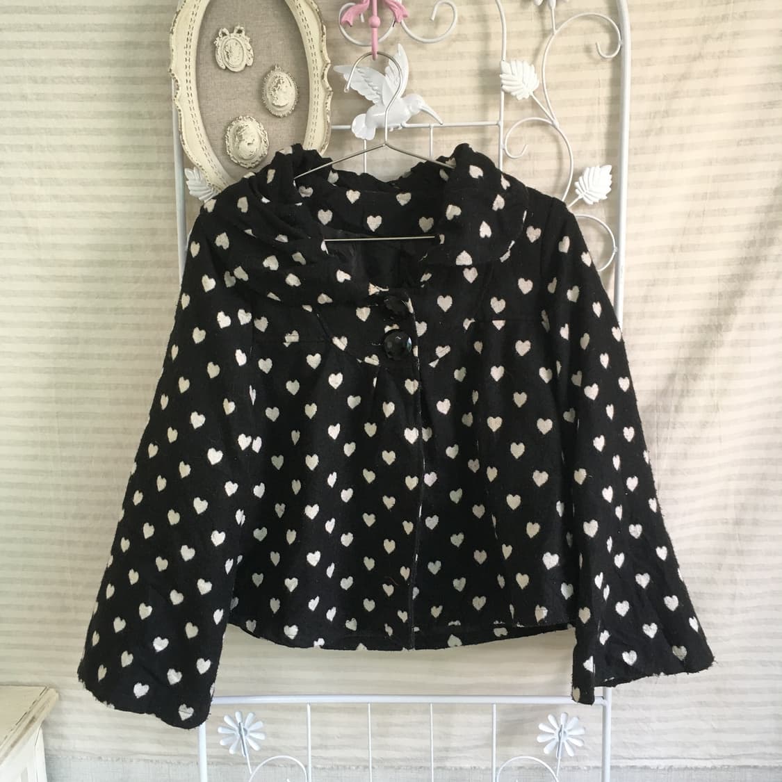 jpn vintage black heart collar jacket 상품이미지6