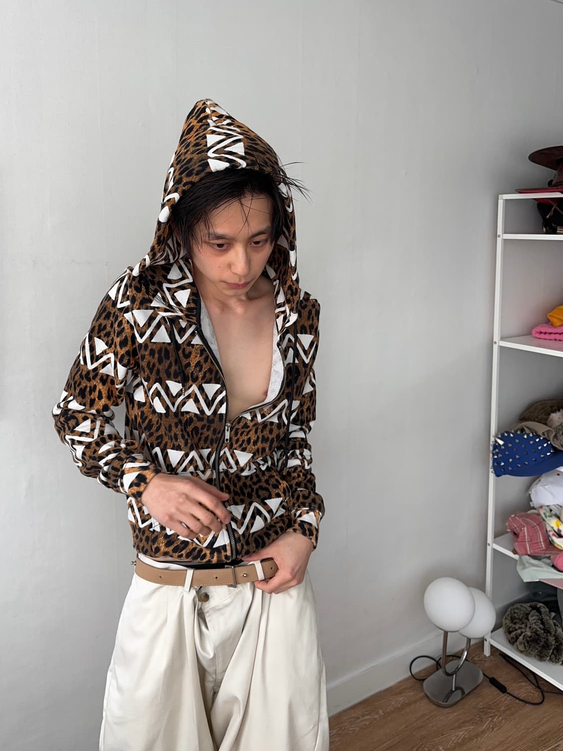 Joyrich 레오파드 & 지그재그 후드집업 상품이미지3