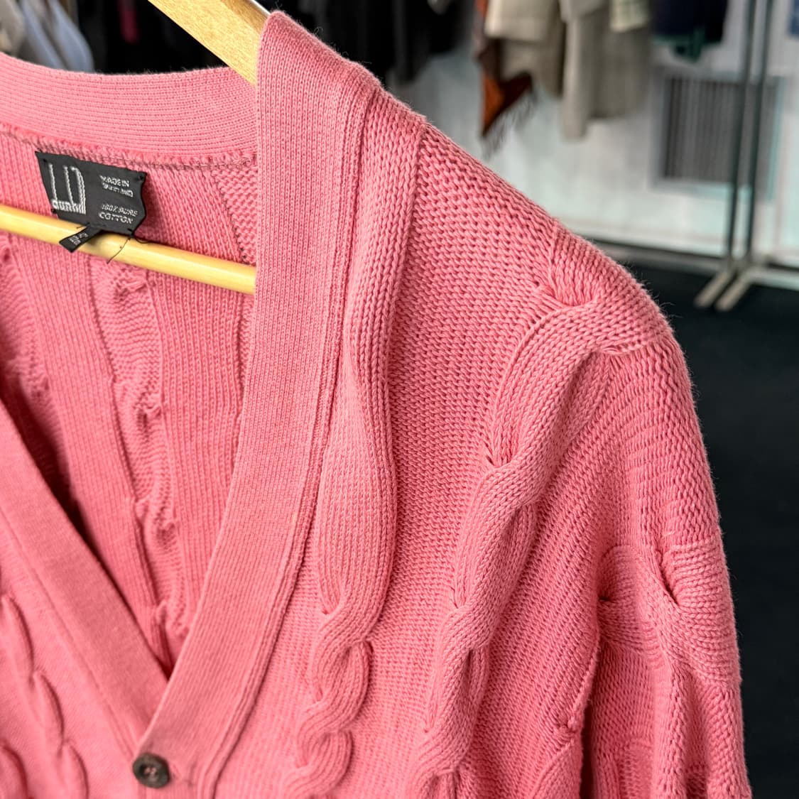 [40] 던힐 꽈배기 니트 가디건 핑크  상품이미지3