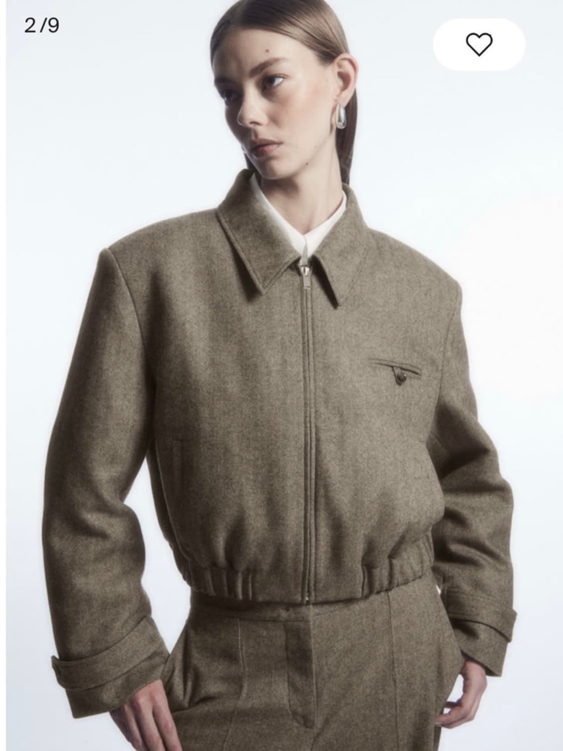 Cos 파워숄더 울 헤링본 자켓 34 상품이미지3