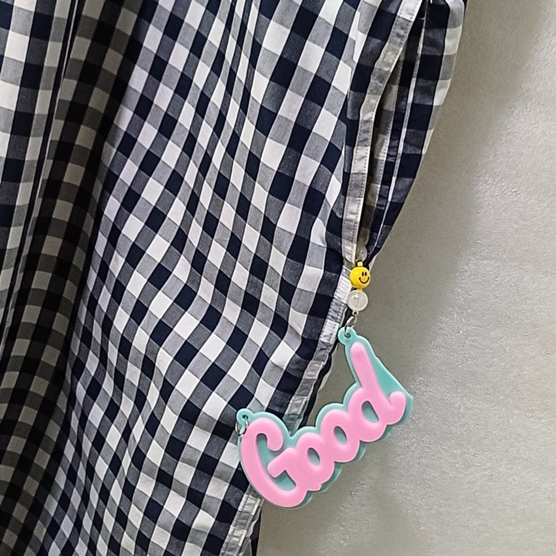 삼성물산 단톤 체크 셔츠 롱 반팔 원피스 오버루즈 거의새것 사랑봉봉 상품이미지8