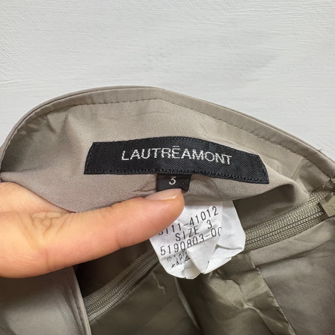 LAUTREAMONT 그레이 바스락 Y2K 키치 언발 미디 스커트 상품이미지5