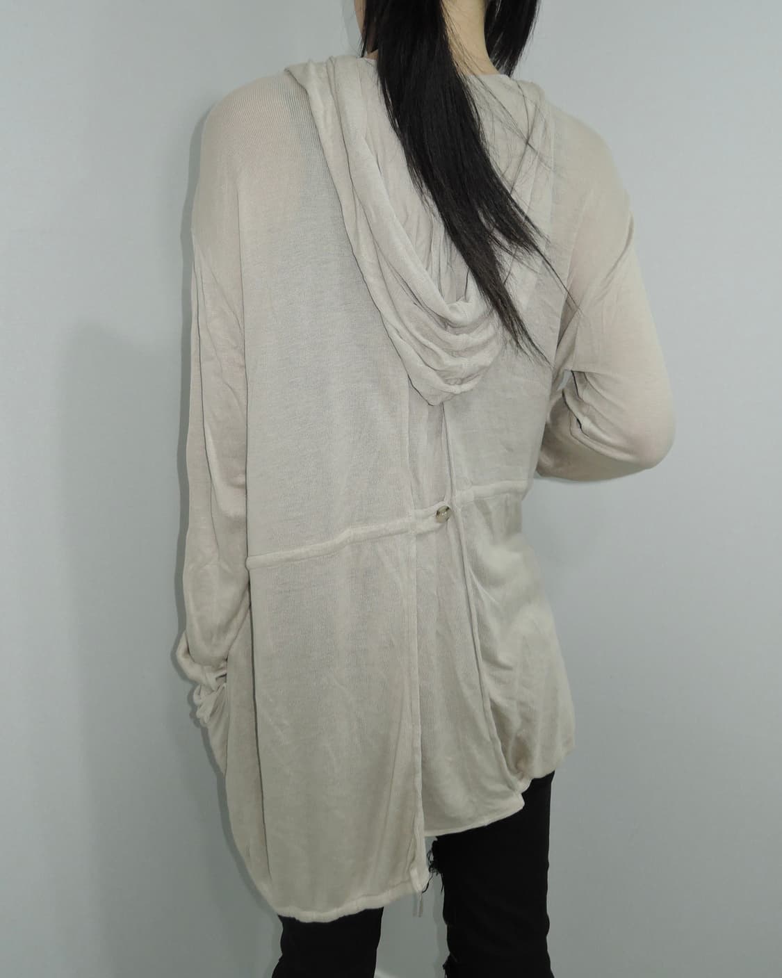 Multi-Pocket Drawstring Hood Cardigan 상품이미지4