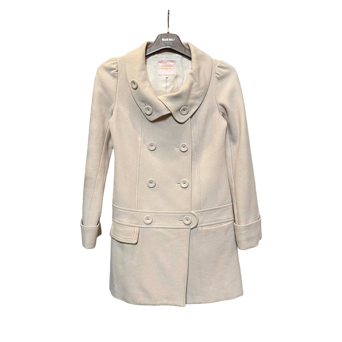 JPN VINTAGE 하프 코트 하이넥 더블 버튼 투포켓 디테일 아이보리 상품이미지1