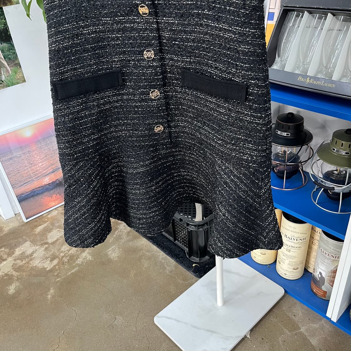 산드로 우먼 트위드 플레어 원피스 36 상품이미지4