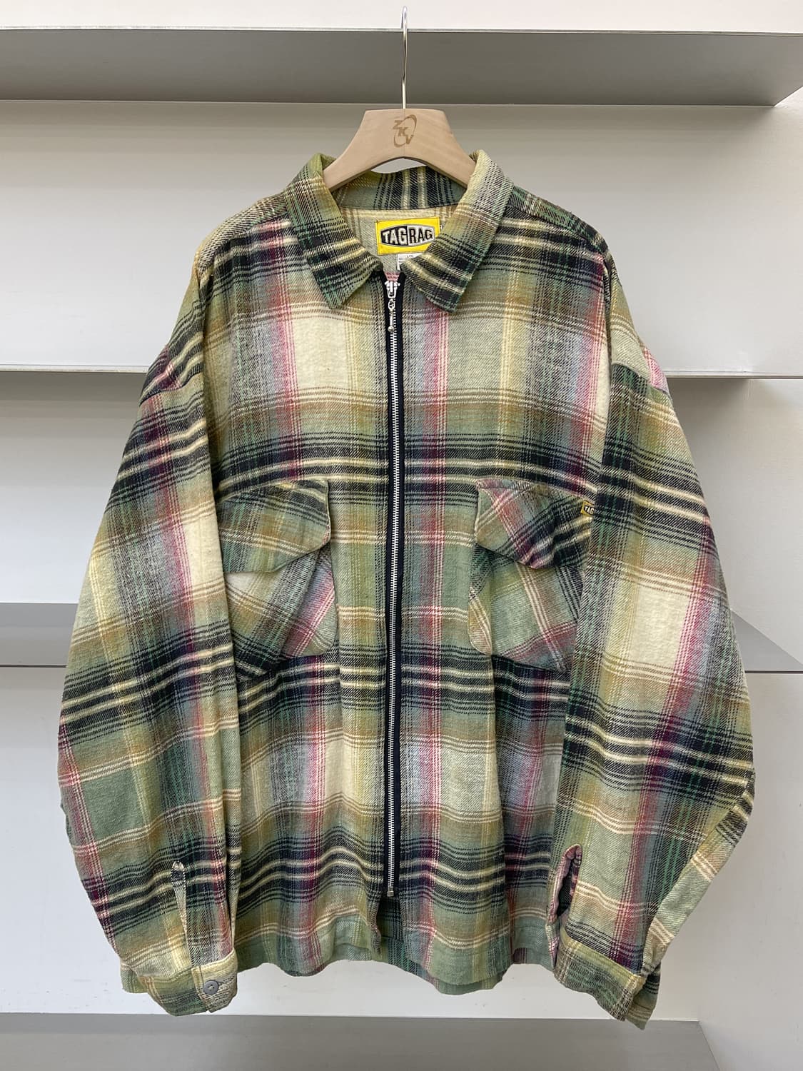 태그래그 90s 플란넬 체크 집 오버셔츠 상품이미지1