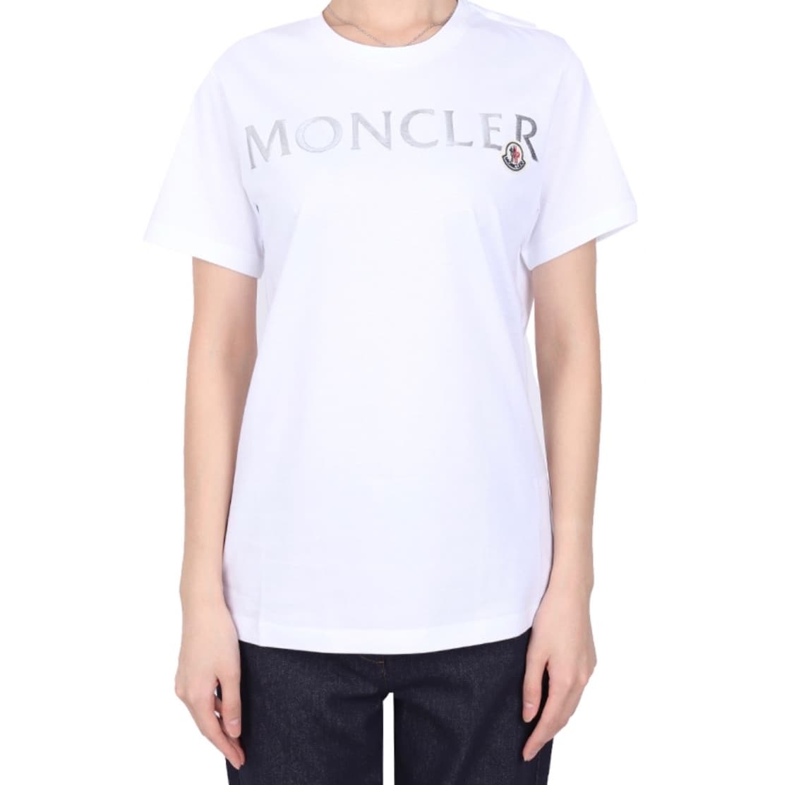 몽클레어 여성 로고 패치 화이트 티셔츠 상품이미지3