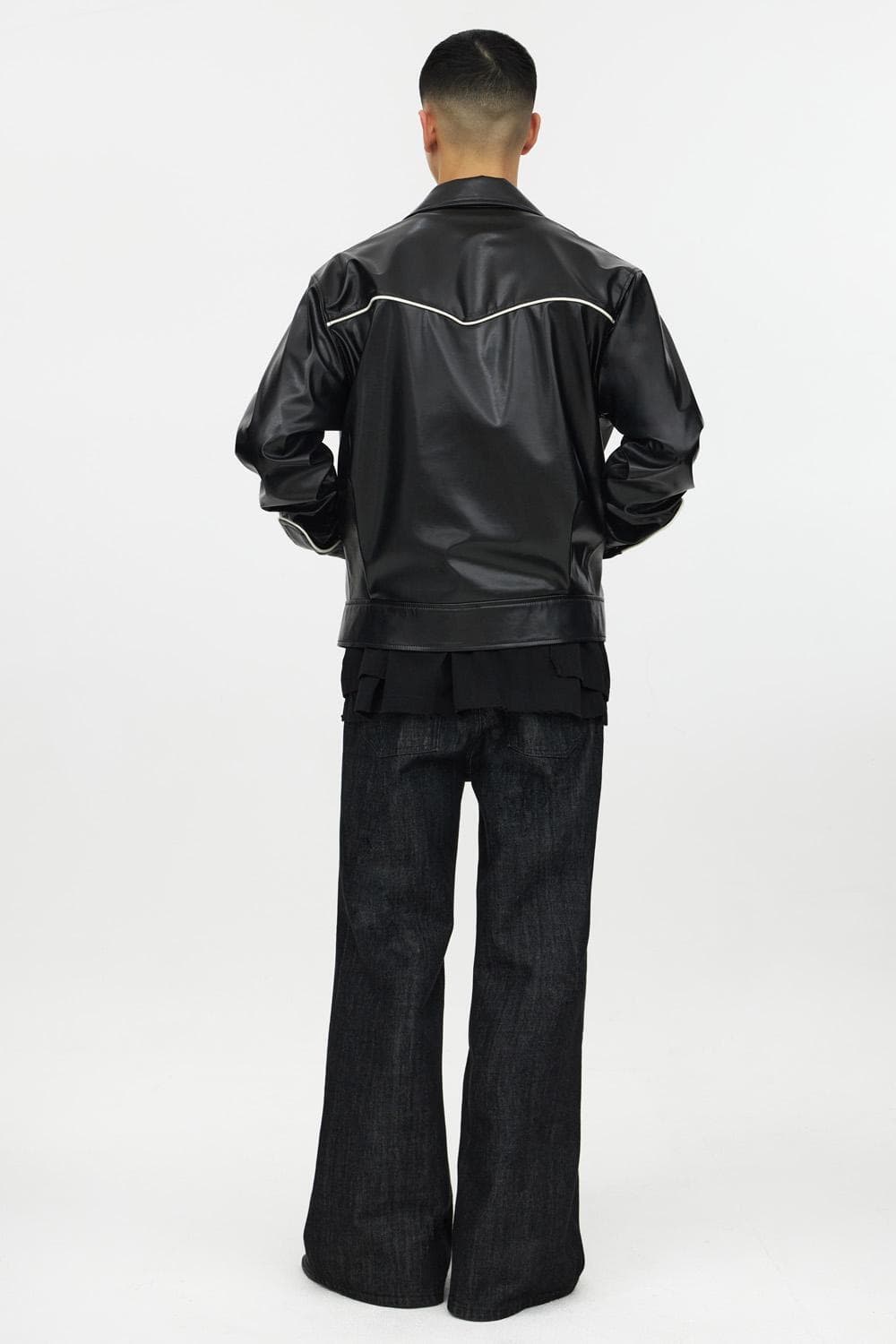 Youth 유스 블랙 faux 레더 자켓 민트급 (moon/M) 상품이미지3