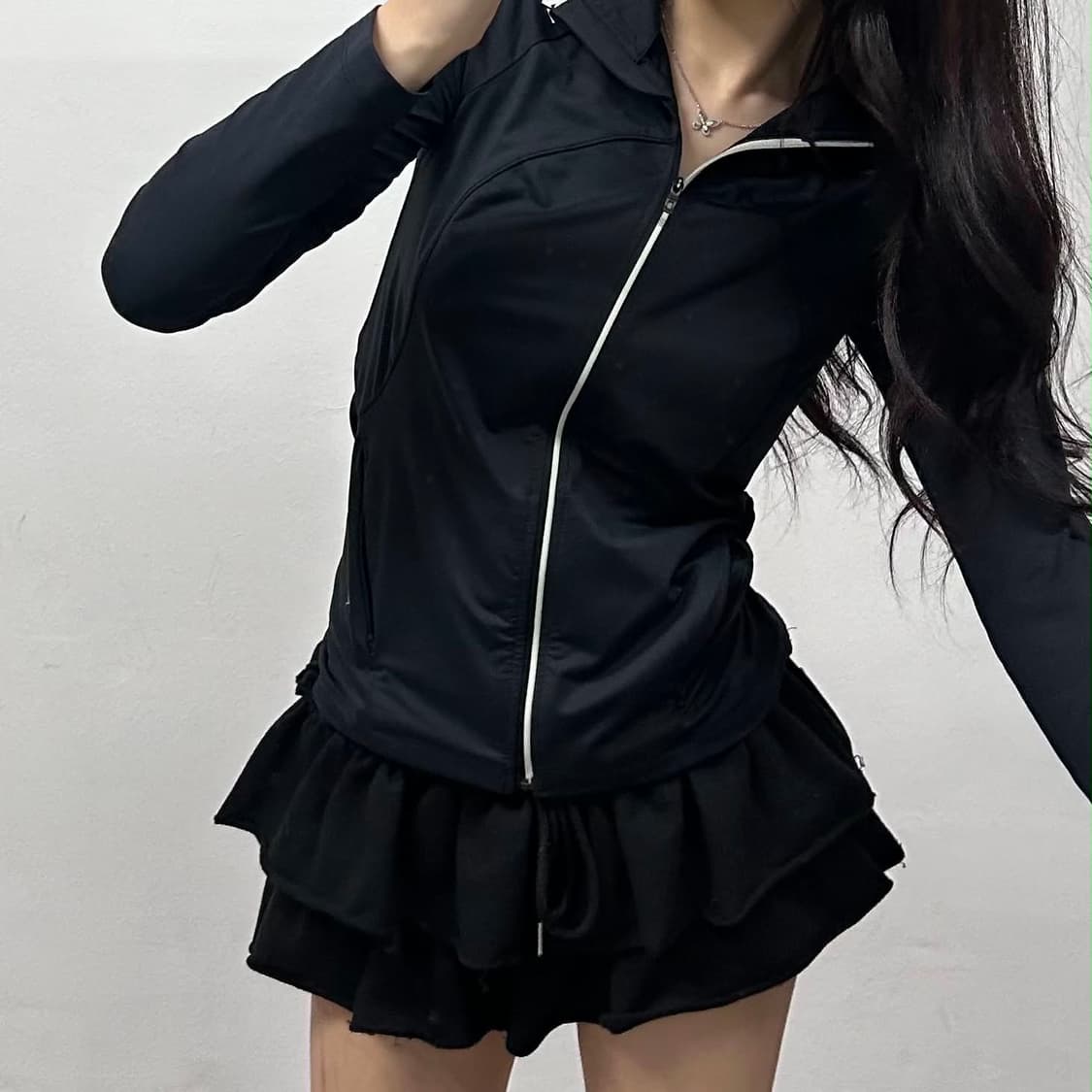 데상트 블랙 러닝 트레이닝탑 져지(S) 상품이미지3