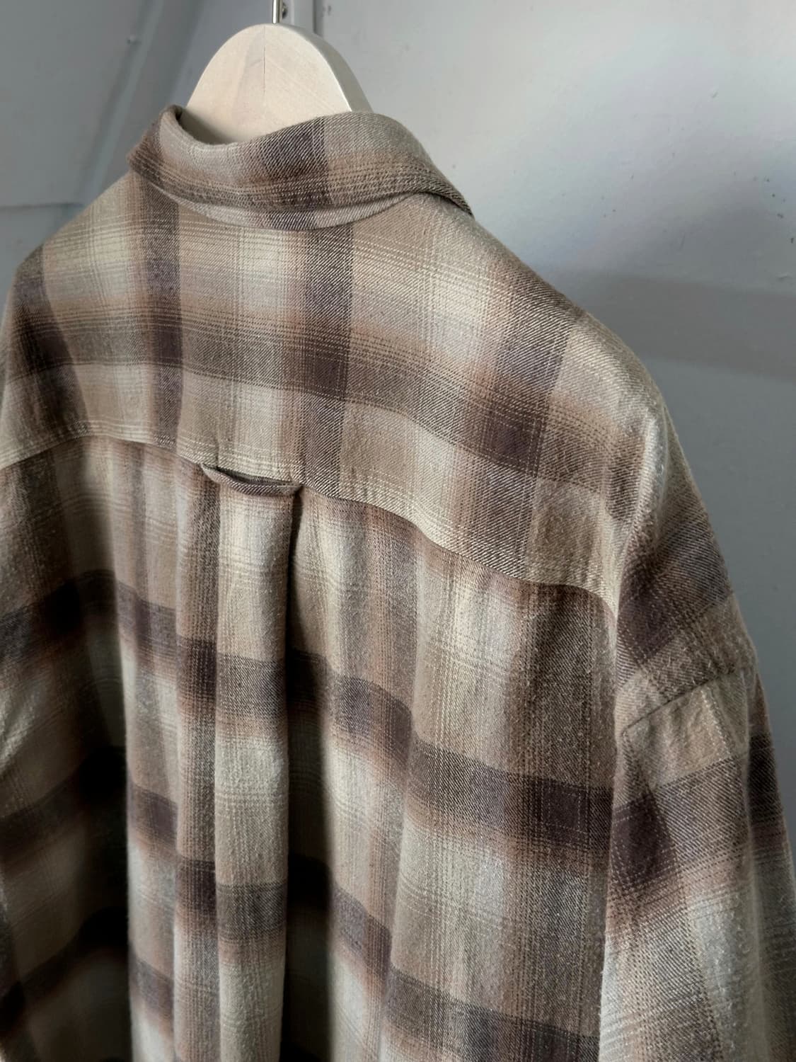 Cotton woven nel check shirt 상품이미지3