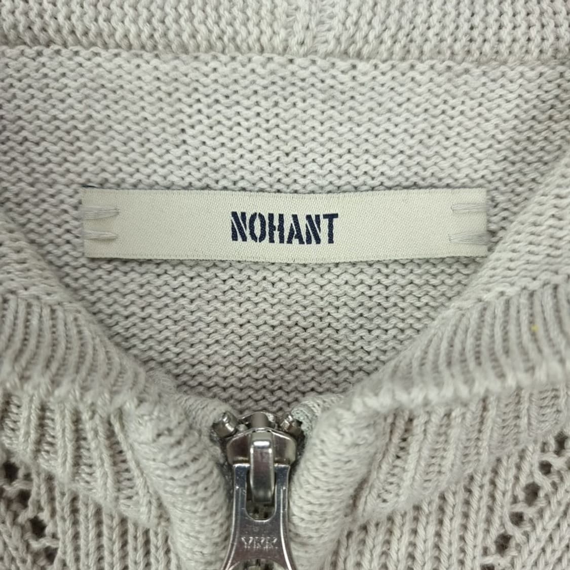 [노앙] 니트 후드 집업 베이지 M19470 상품이미지6