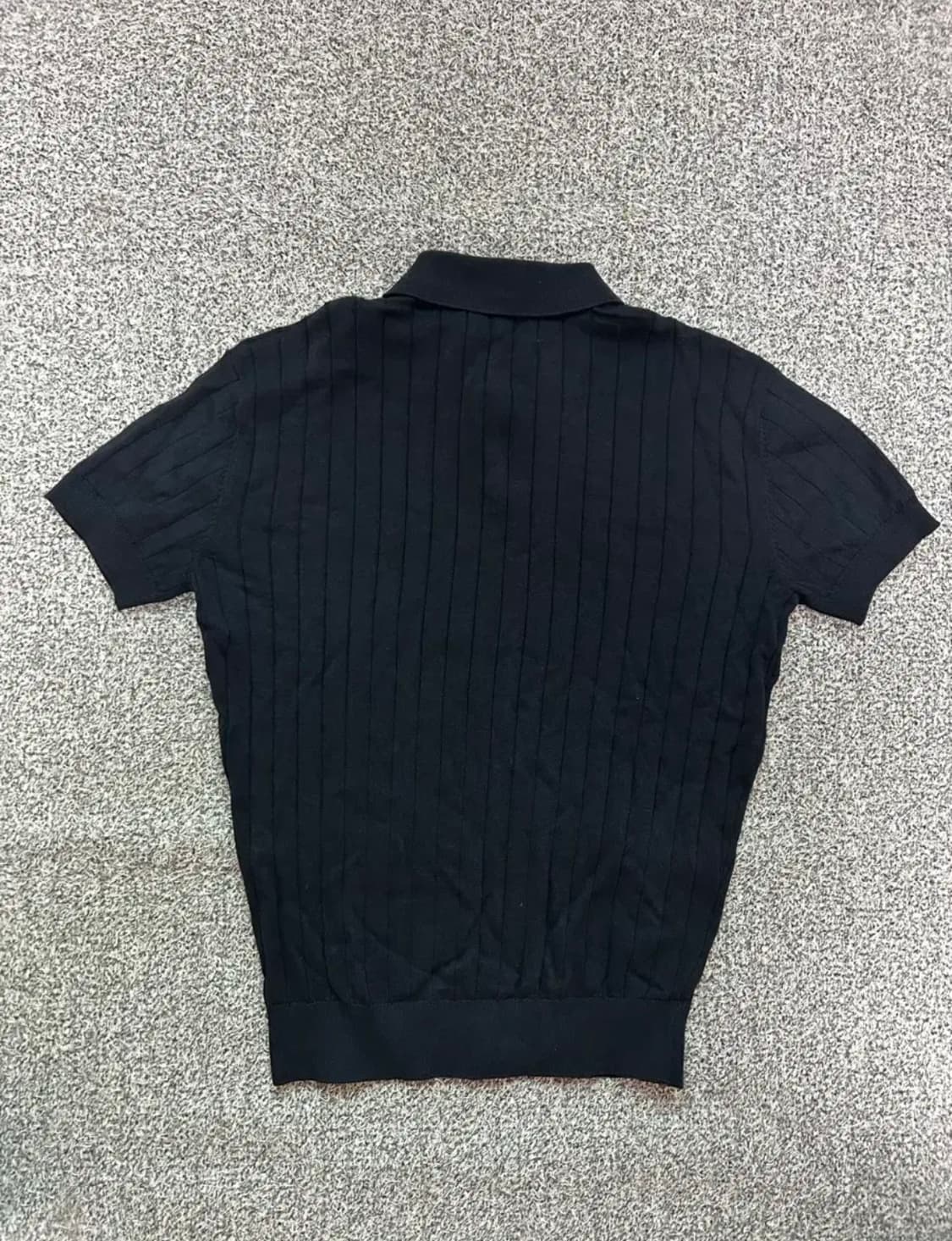 [새상품] 론트 골지 카라 반팔니트 네이비 Msize 상품이미지6