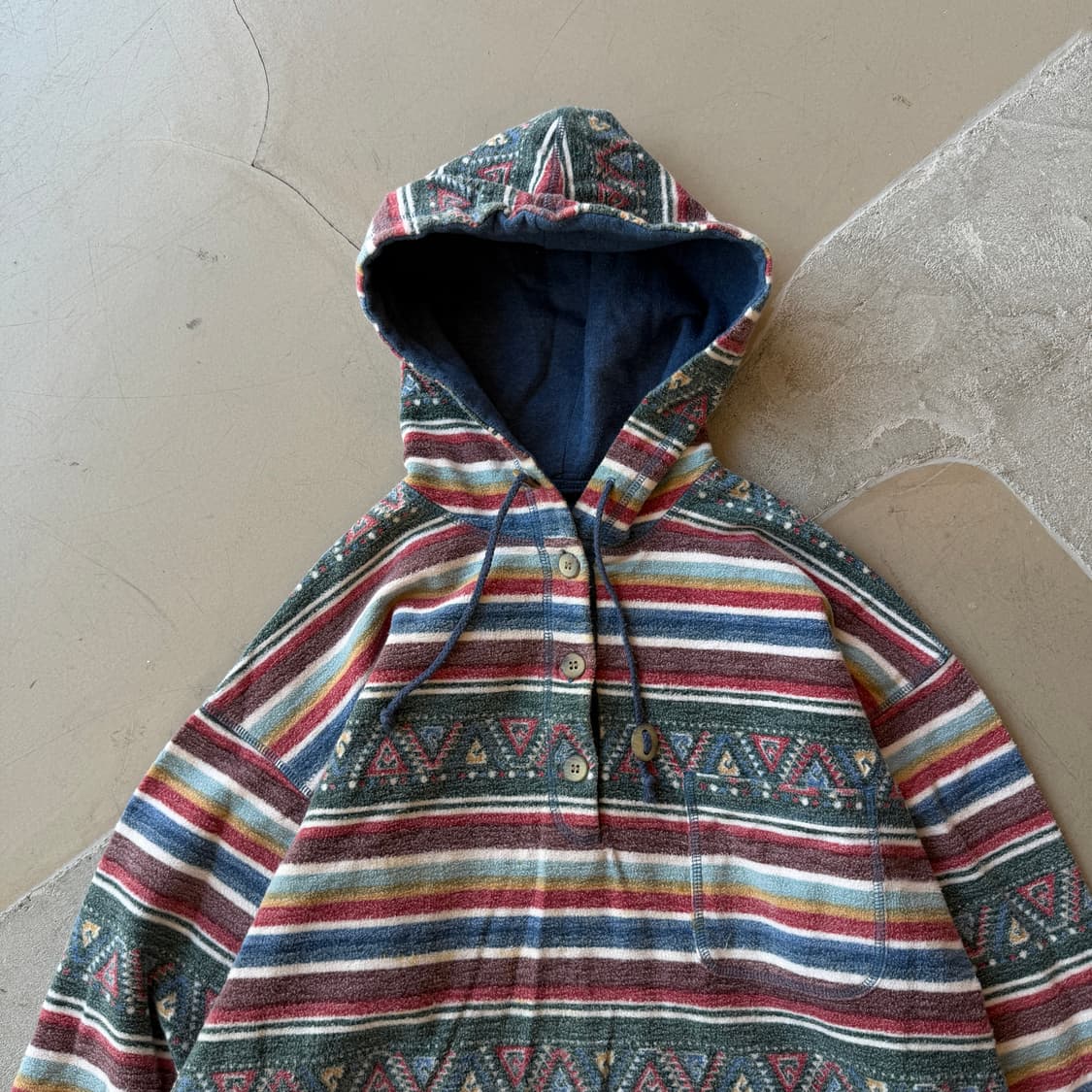 vtg 아즈텍 스냅 플리스 후드 상품이미지3