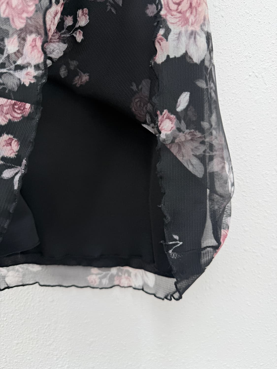 빈티지 Lacifonelli 블랙 로즈 시스루 레이어드 슬리브리스 상품이미지4