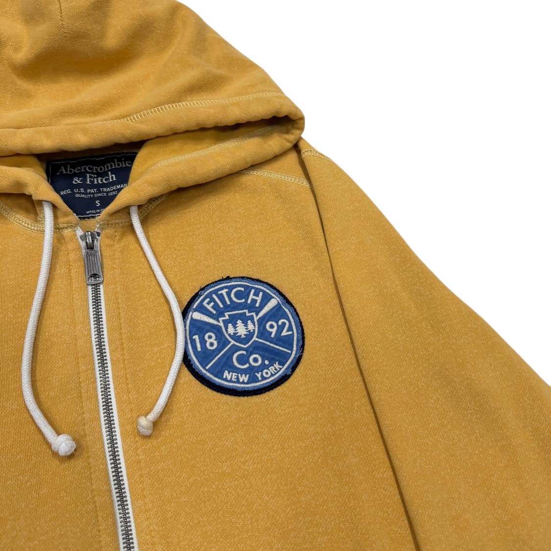 아베크롬비 빈티지 Y2K 로고 옐로우 후드집업 자켓 S 상품이미지2