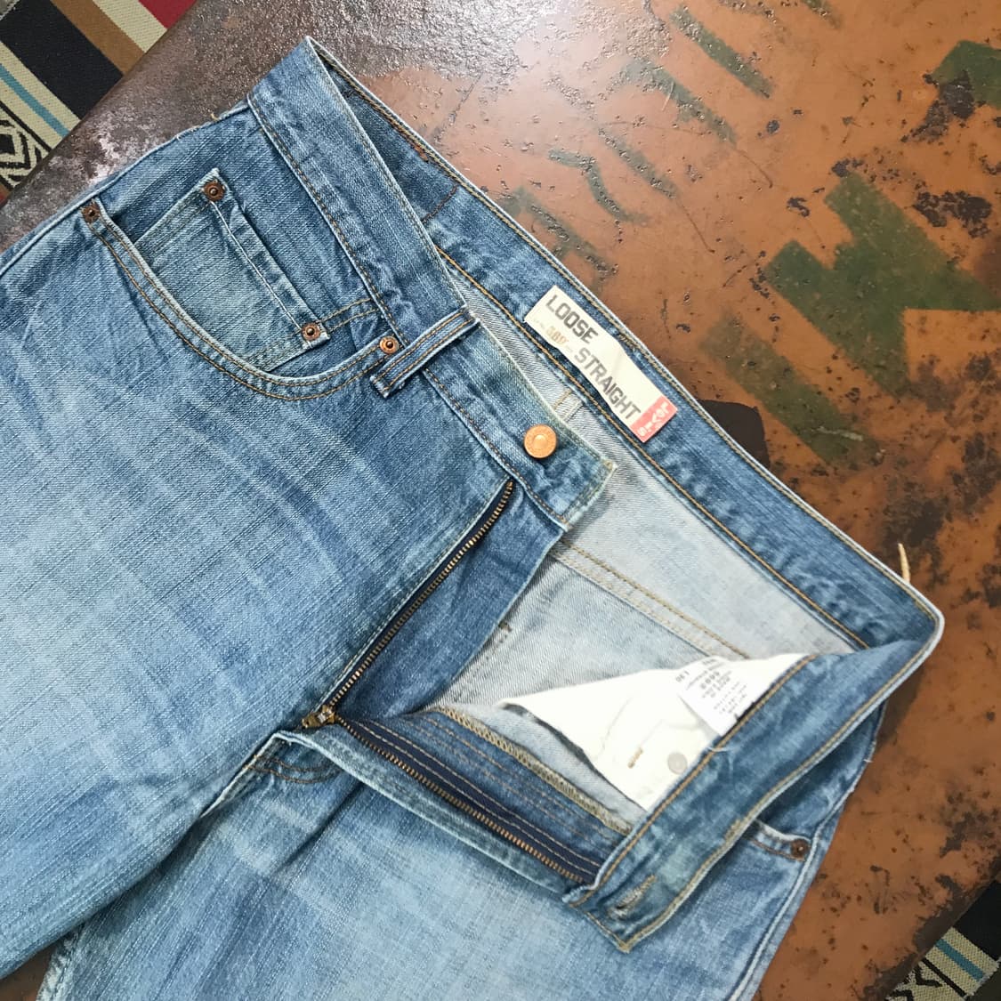 리바이스 569 중청 워시드 데님 팬츠 허리 33 사이즈  상품이미지6