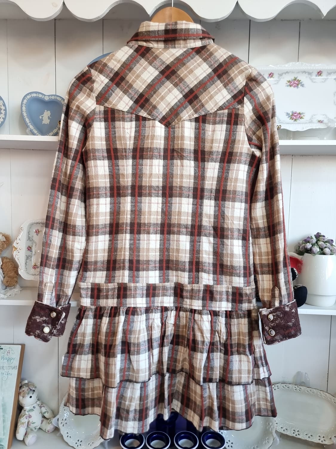 리즈리사초코무드 체크리본원피스 상품이미지8