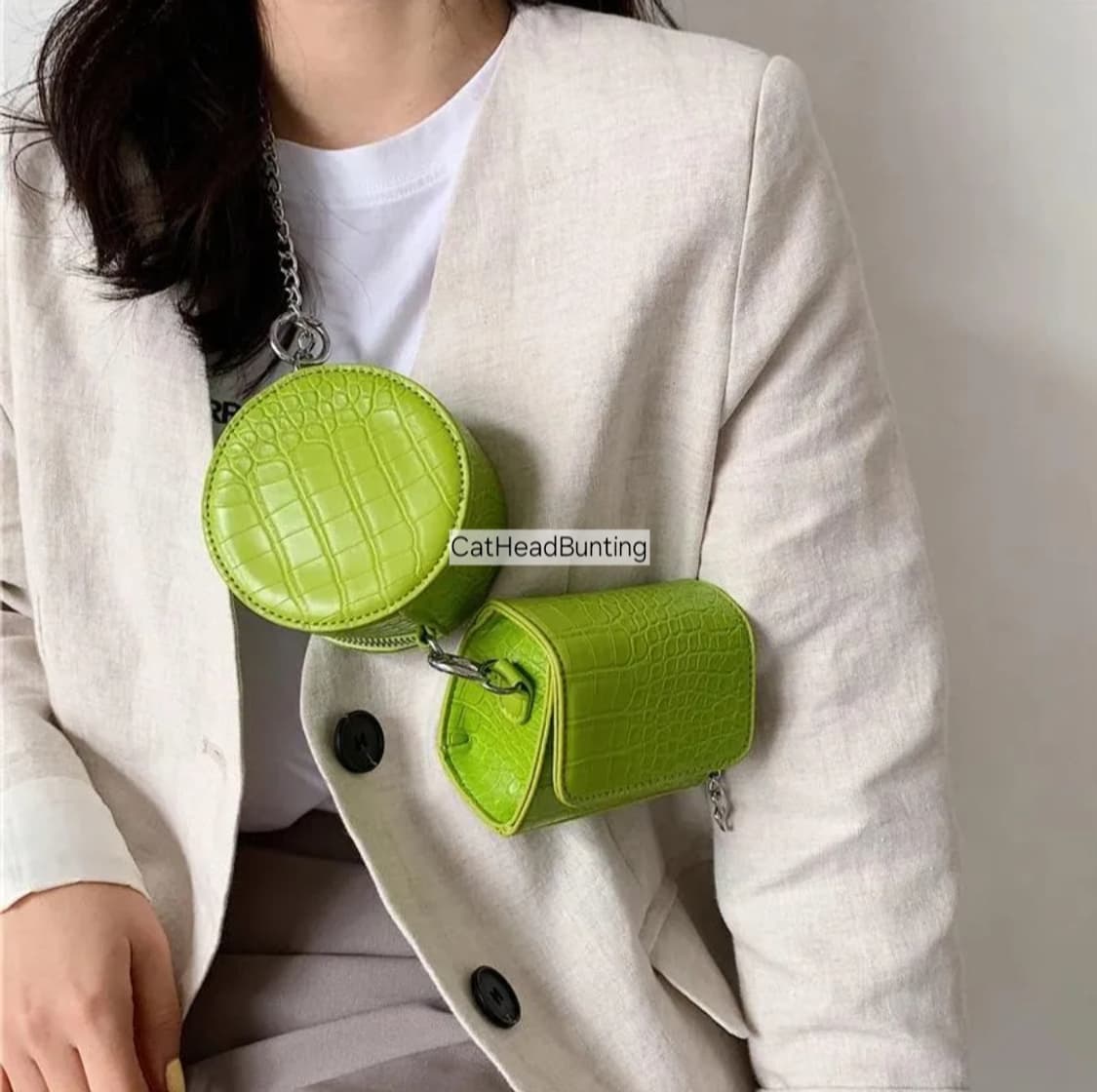 라임 미니백 2개+체인 set 상품이미지4