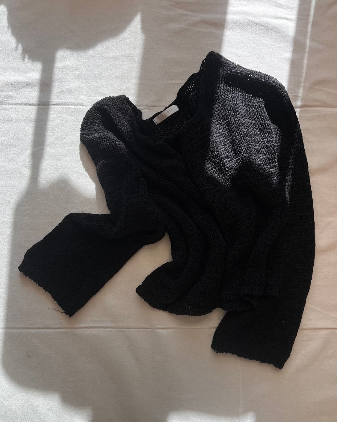 black mesh knit sleeve 상품이미지1