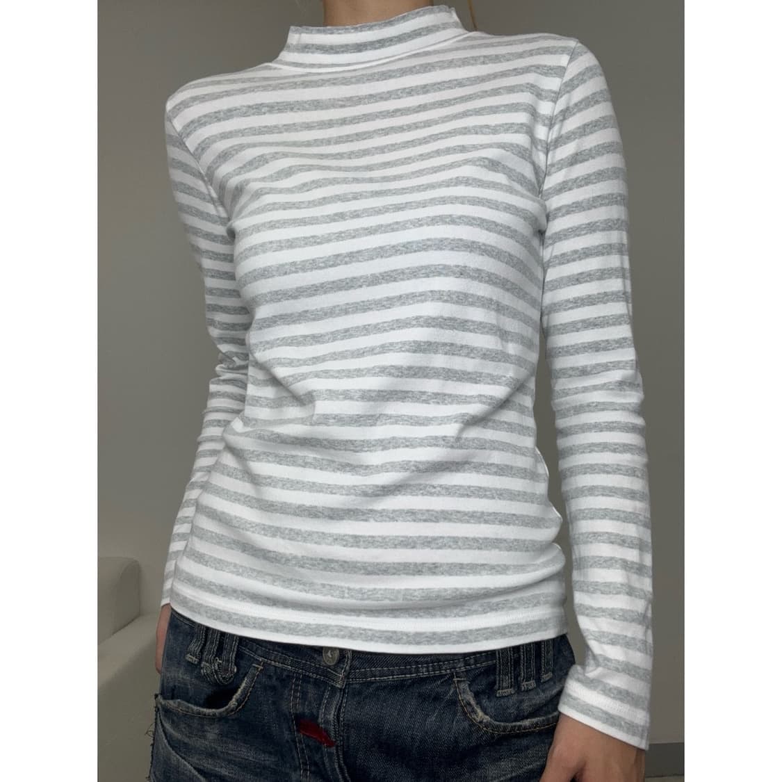 빈티지 그레이 스트라이프 롱슬리브 이너 상품이미지1