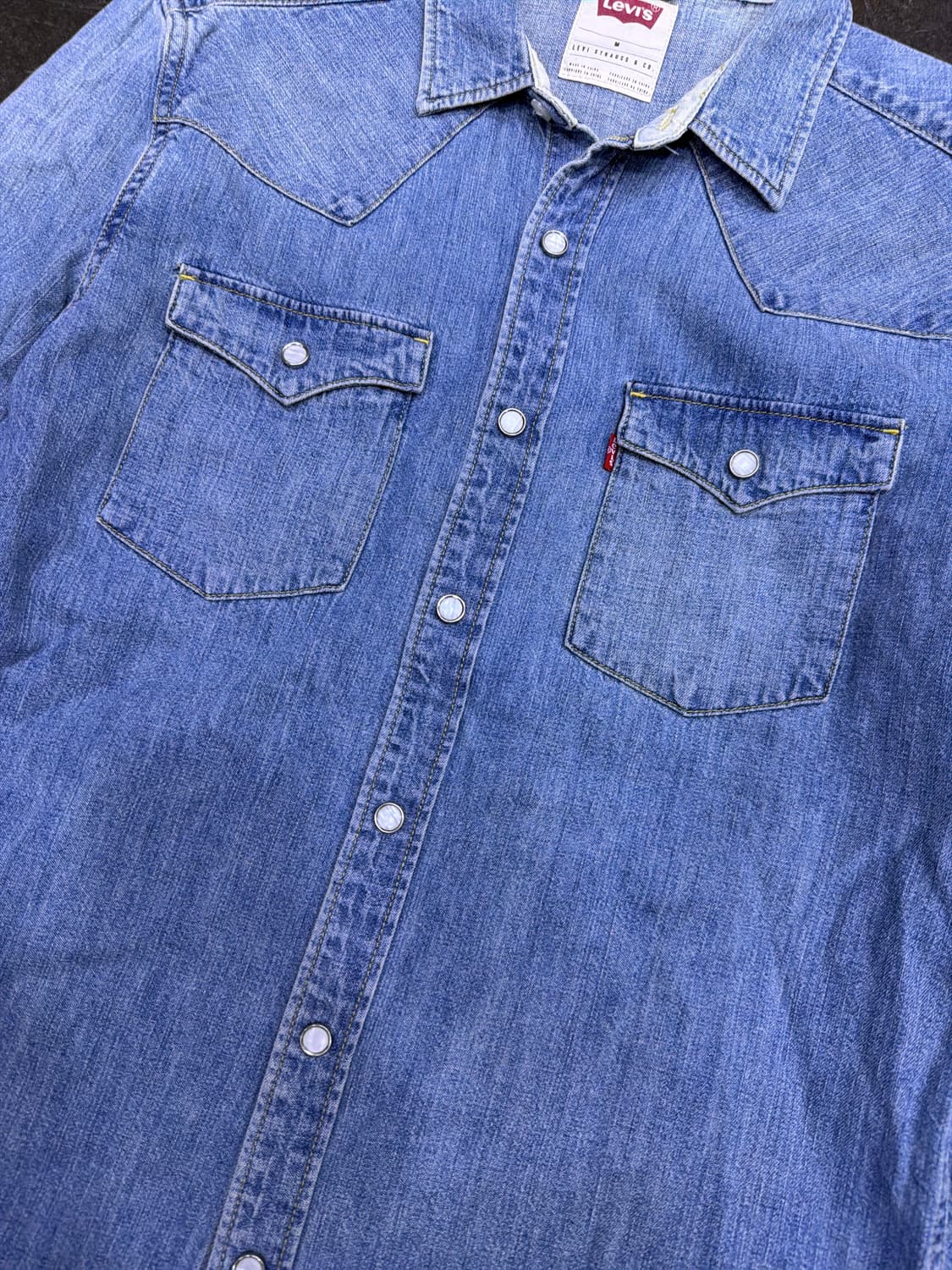 리바이스 빈티지 워싱 웨스턴 데님셔츠 남방 슬림핏 M 상품이미지5