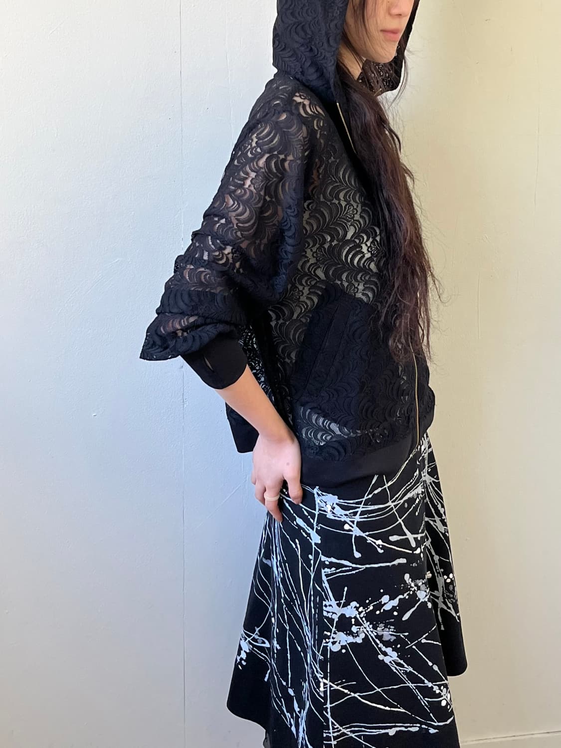 swing by 시스루 후드자켓 상품이미지5