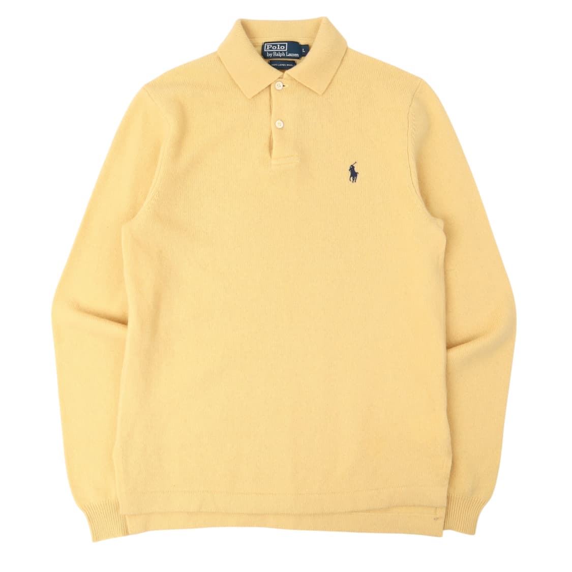 폴로 랄프로렌 옐로우 버튼업 램스울 카라 니트 상품이미지1