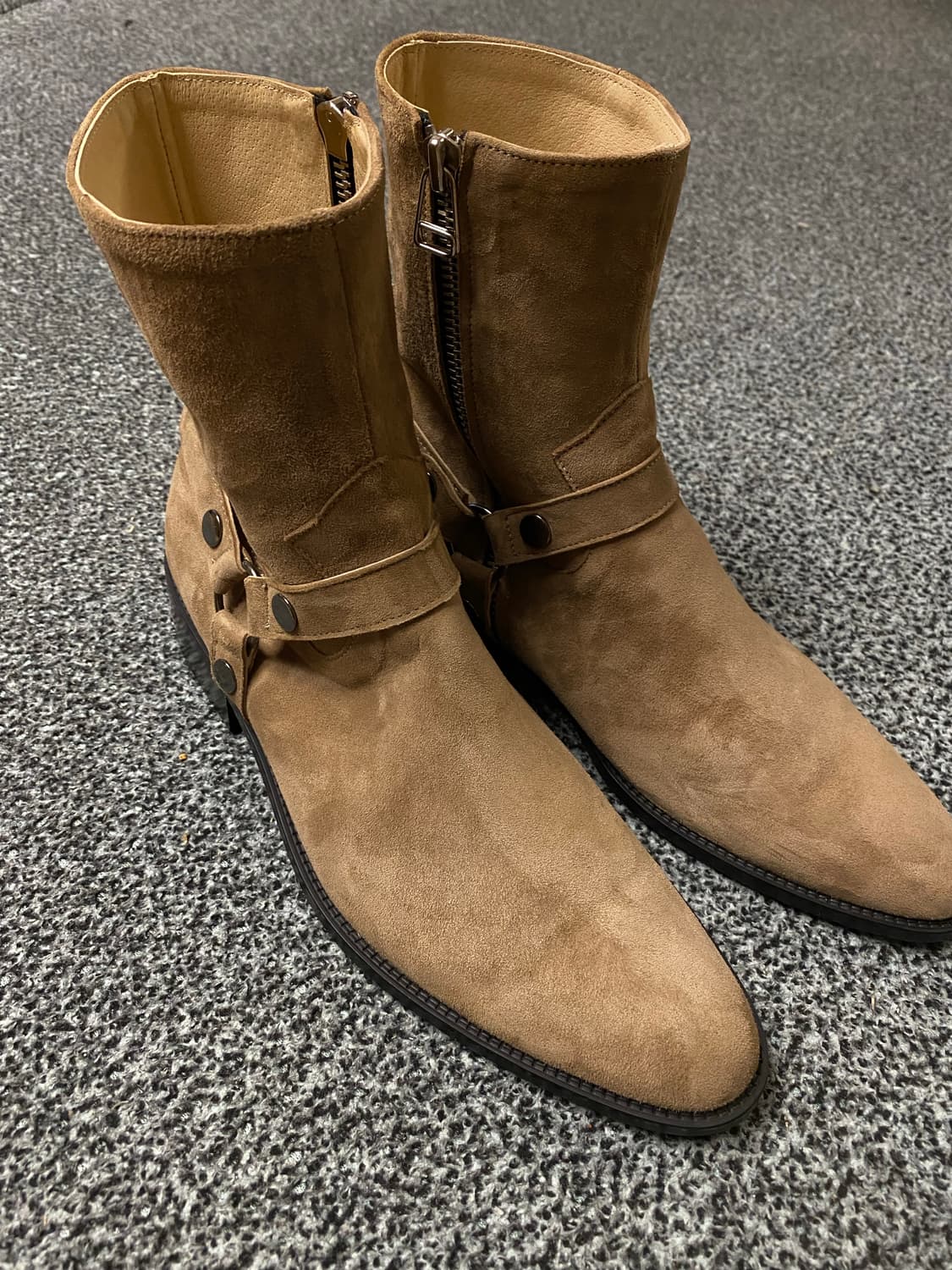 피렌체 아뜨리에 벨크로 스웨이드 집업 부츠(애쉬베이지) 상품이미지8