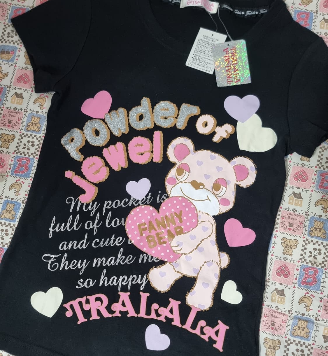 트랄라라(TRALALA) FANNY BEAR 블랙 반팔티 상품이미지2