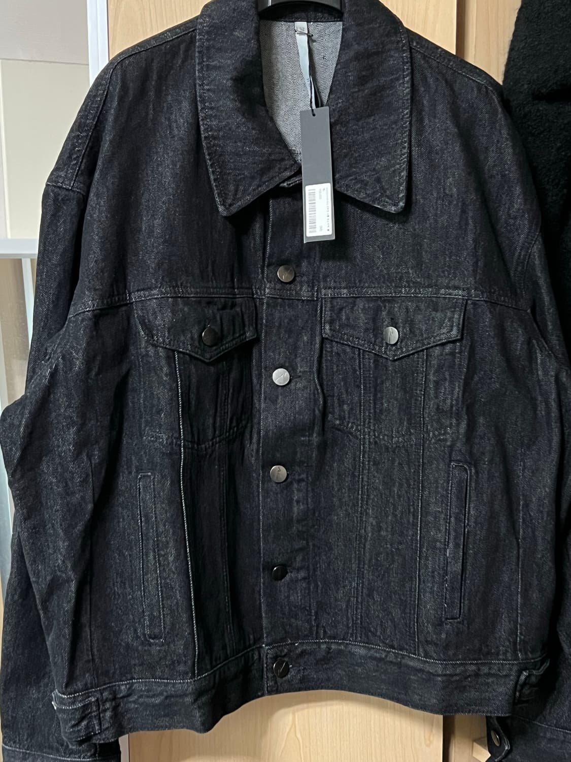 (새상품) 노이어 오버핏 데님 셋업 블랙 (세트) 상품이미지3