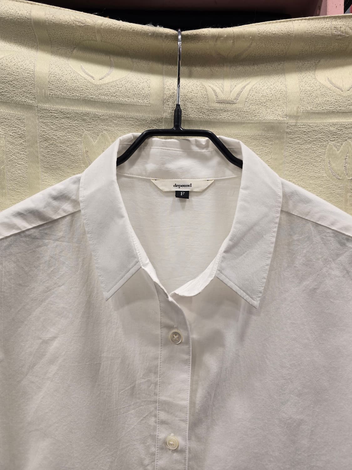 드파운드 depound 여성 화이트 코튼 반팔 셔츠 프리사이즈 상품이미지2