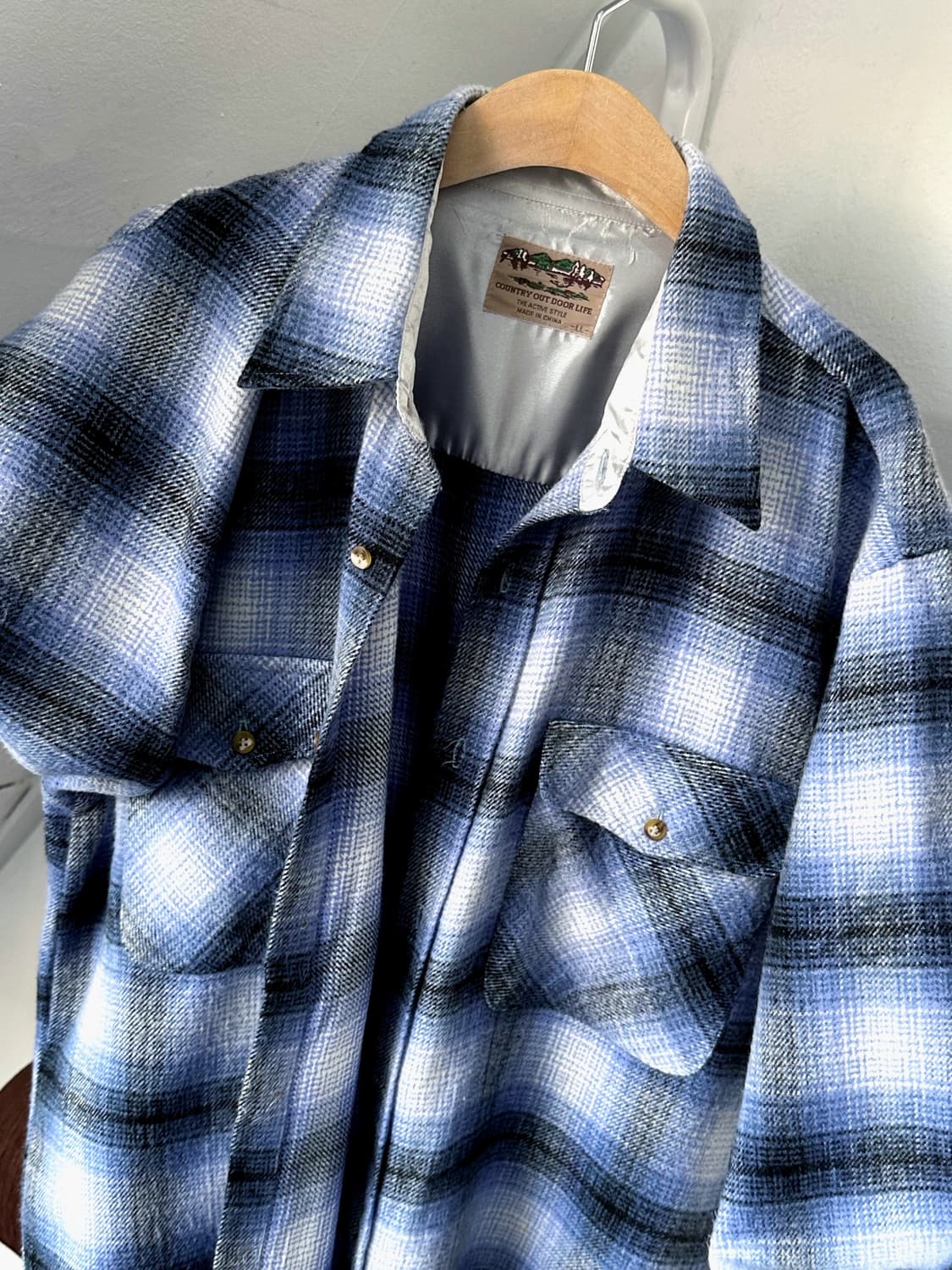 Acrylic woven check work shirt 상품이미지1