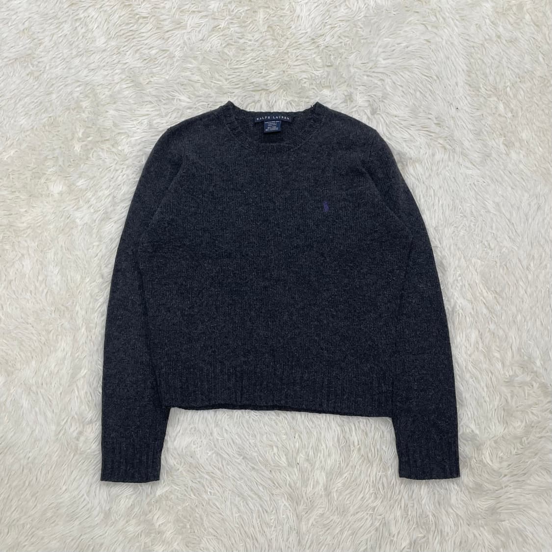 폴로 랄프로렌 포니 로고 울 라운드 니트 차콜 상품이미지2