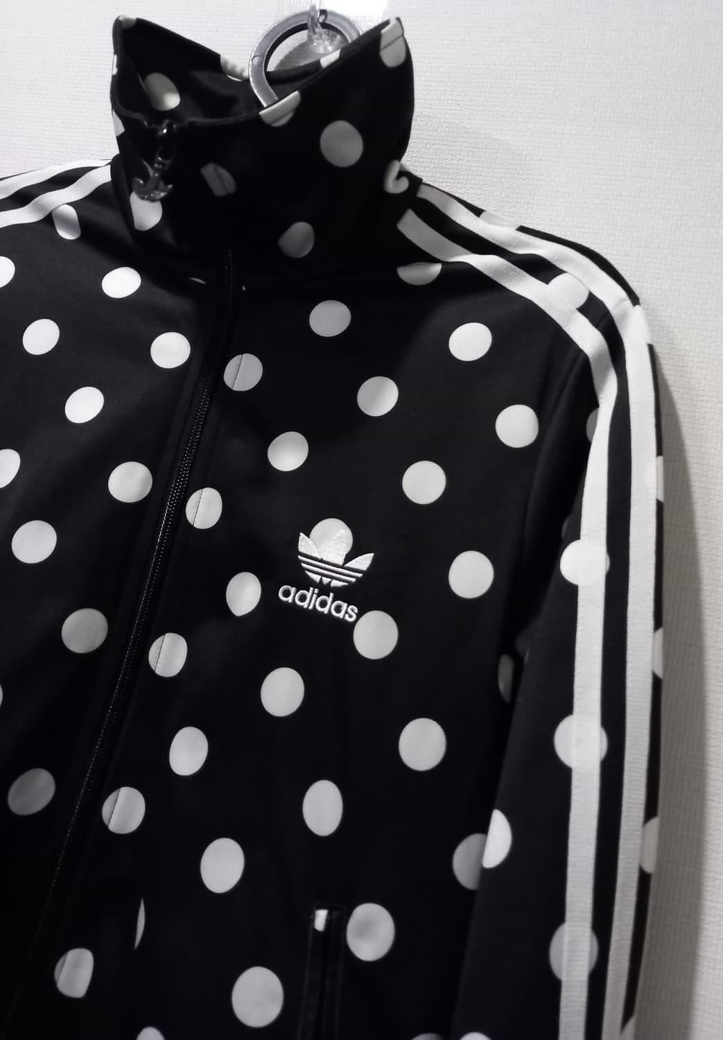아디다스 파이어버드 블랙 도트 땡땡이 여자 트랙탑 저지 져지집업 90/S 상품이미지2