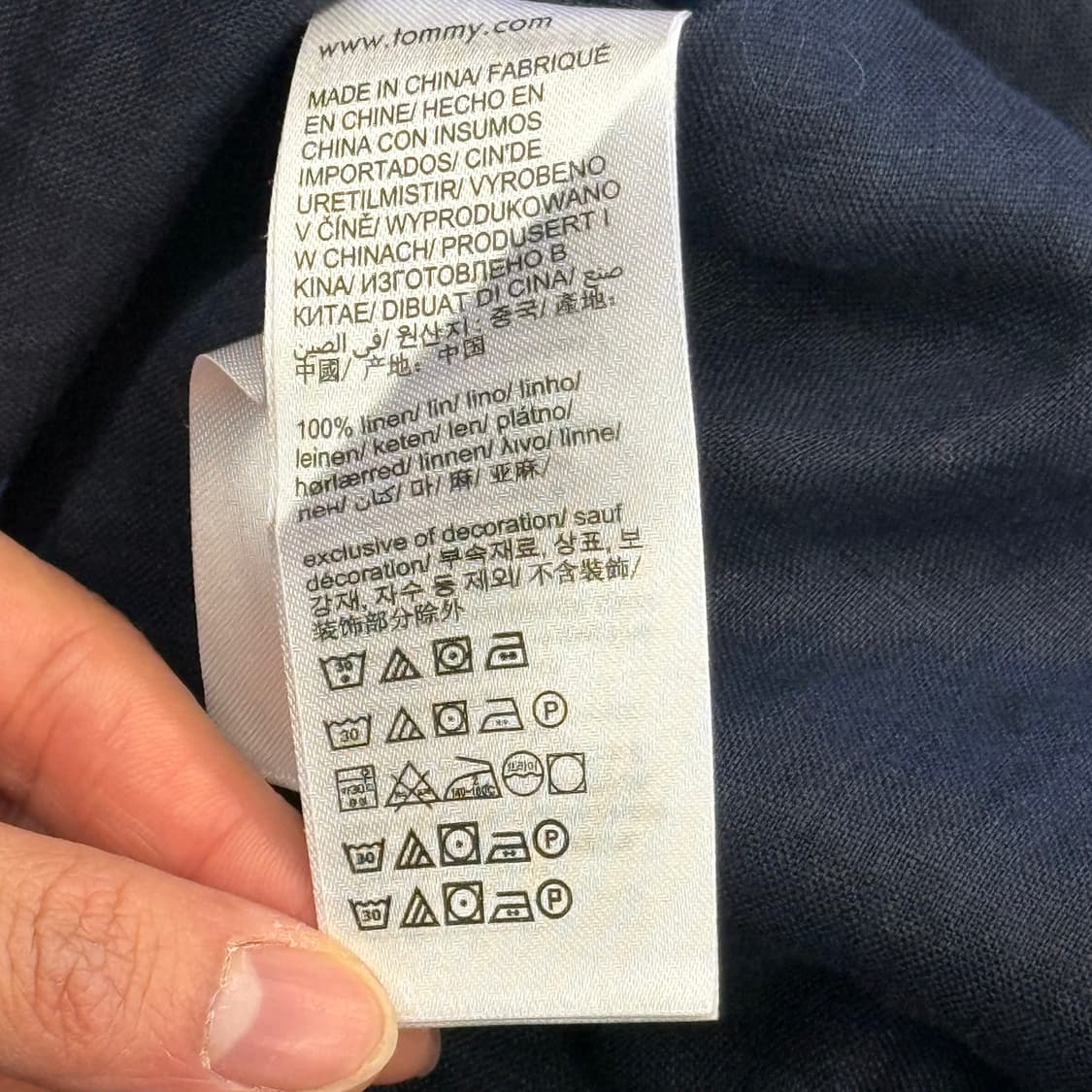 XXL 새상품 타미힐피거 네이비 린넨 셔츠 상품이미지5