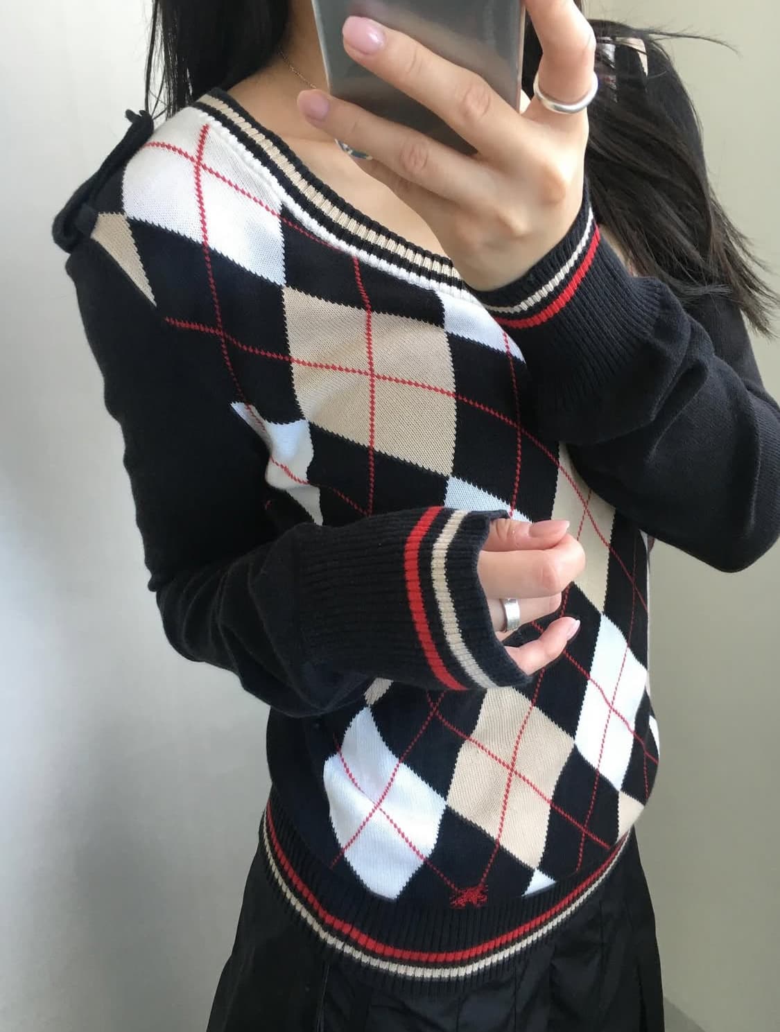 Burberry 버버리 블루라벨 우먼 아가일 니트 상품이미지4