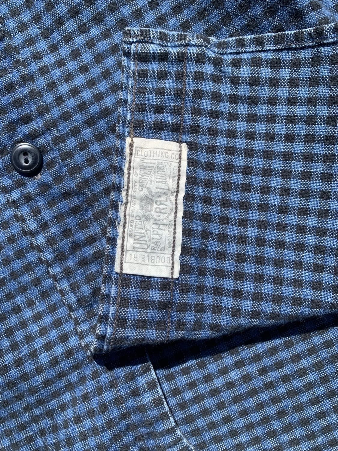 RRL 더블알엘 인디고 블루 체크 워크셔츠 상품이미지5