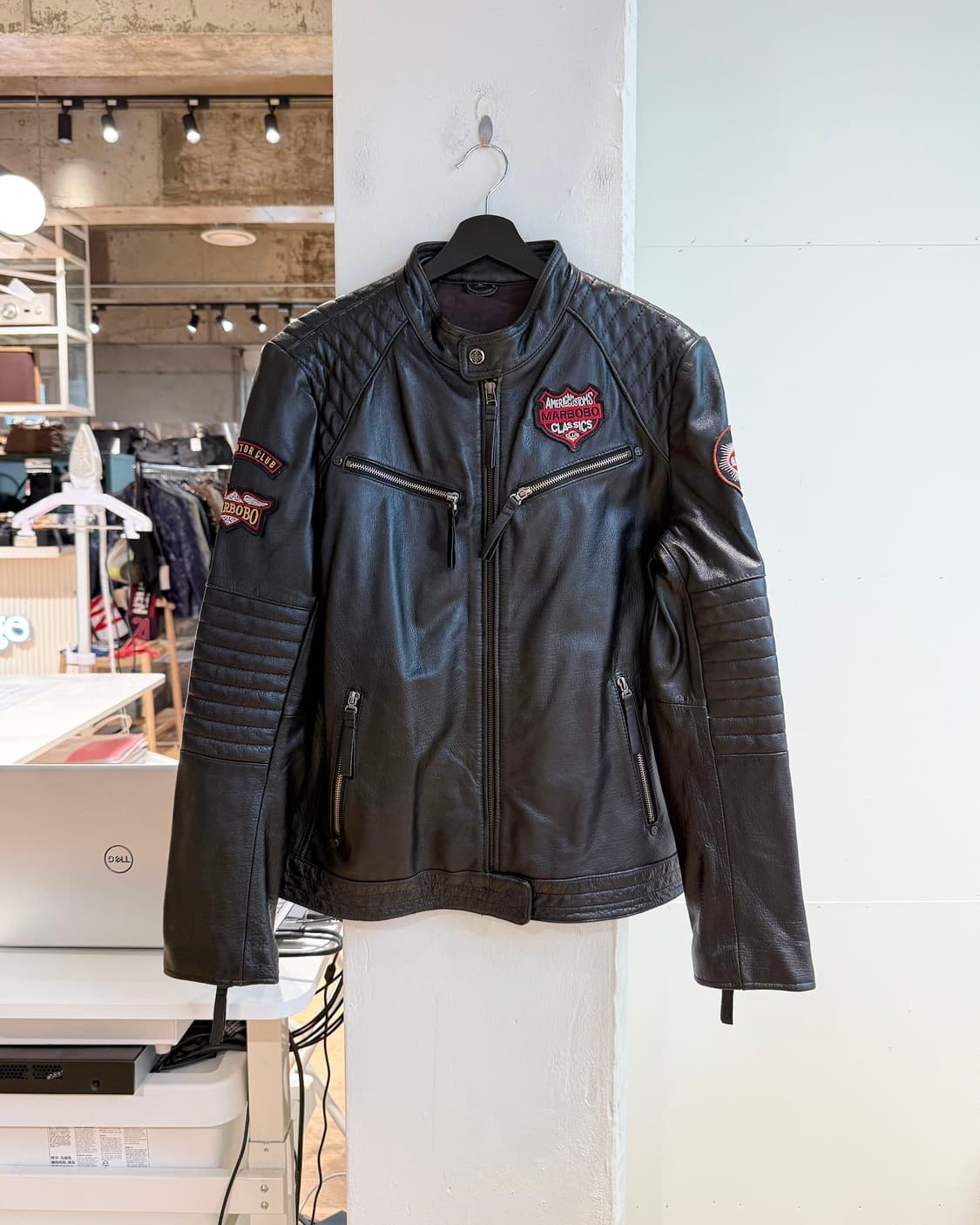 말보보 블랙 카우하인드 바이커 자켓  상품이미지2