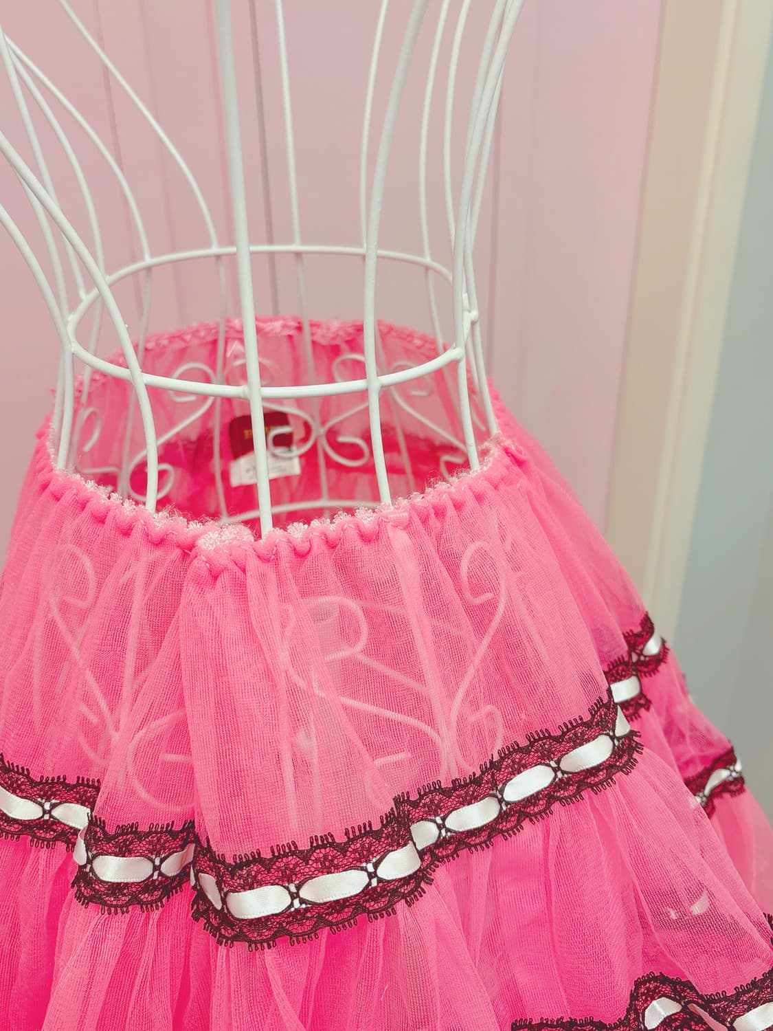 BODYLINE hotpink lace mini tutu skirt 상품이미지3