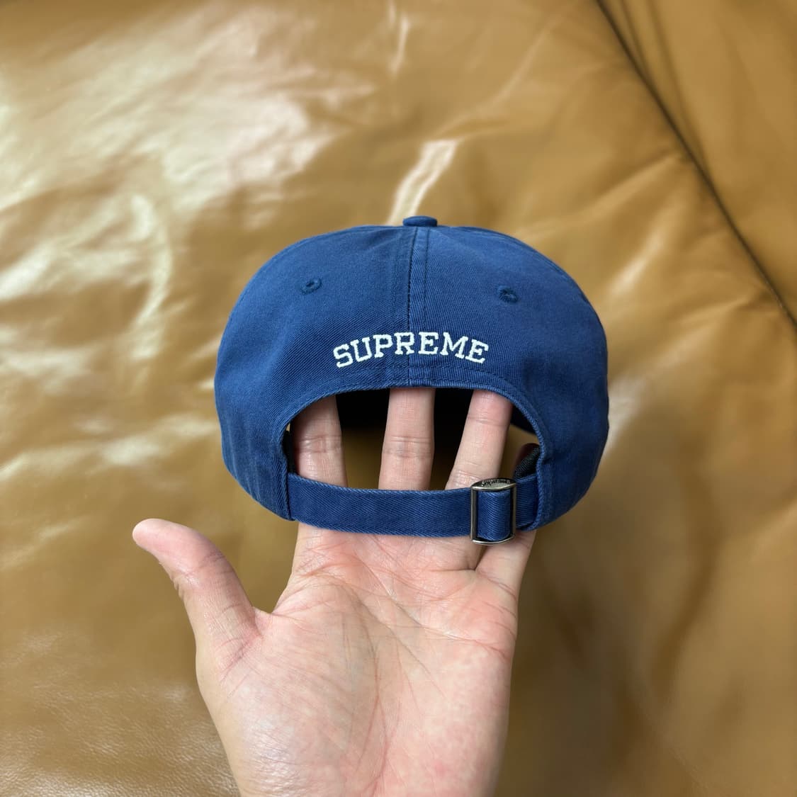 Supreme 슈프림 23ss 오발 워시드 네이비 6패널 볼캡 모자 상품이미지7