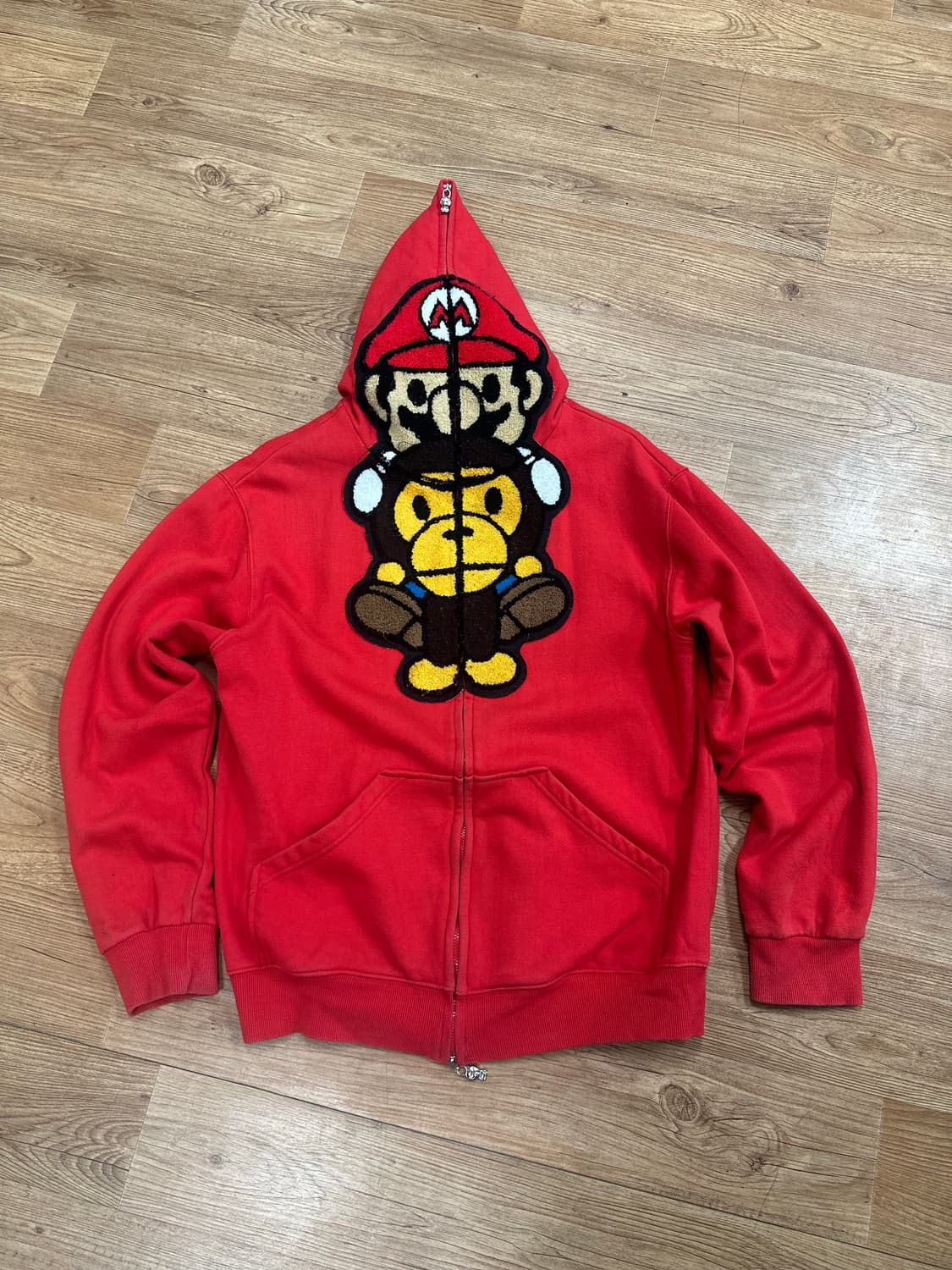 (XL)베이프 베이비마일로x슈퍼마리오 후드 집업 상품이미지1