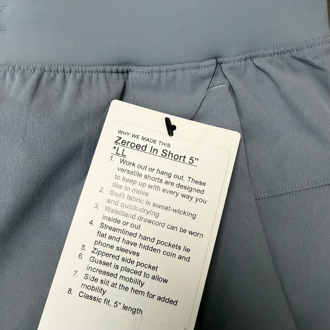 룰루레몬 제로드 인 라이너리스 5인치 m 새상품 판매합니다. 상품이미지3