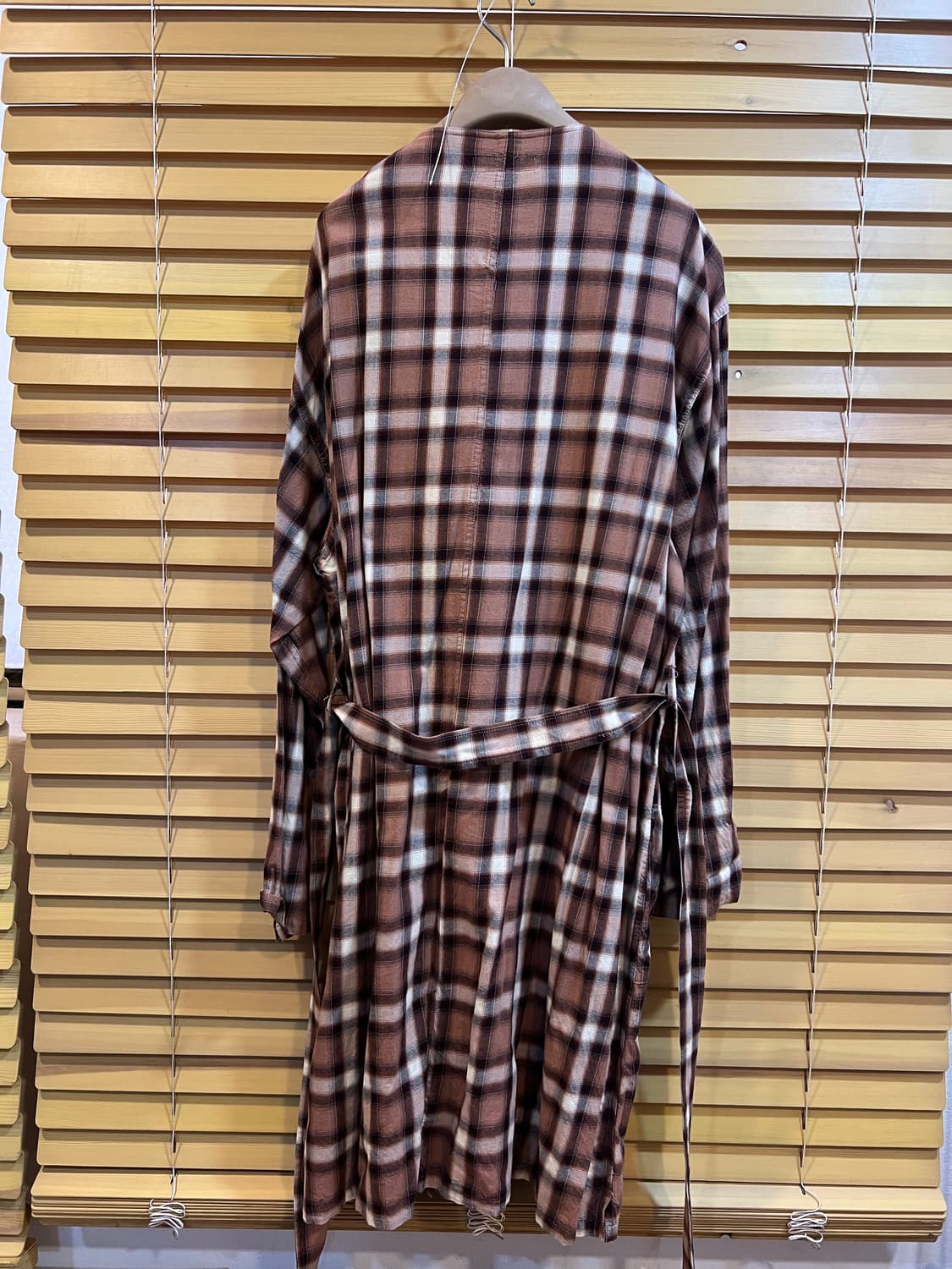 RAGEBLUE 일본수입 브라운체크 로브가디건 레이어드가운 상품이미지4