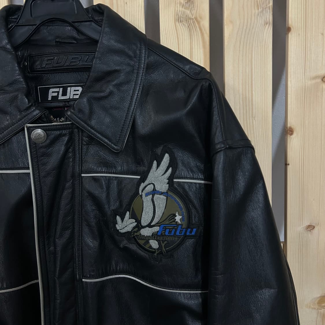 (L) FuBu 90s푸부 가죽 바시티 자켓 상품이미지5