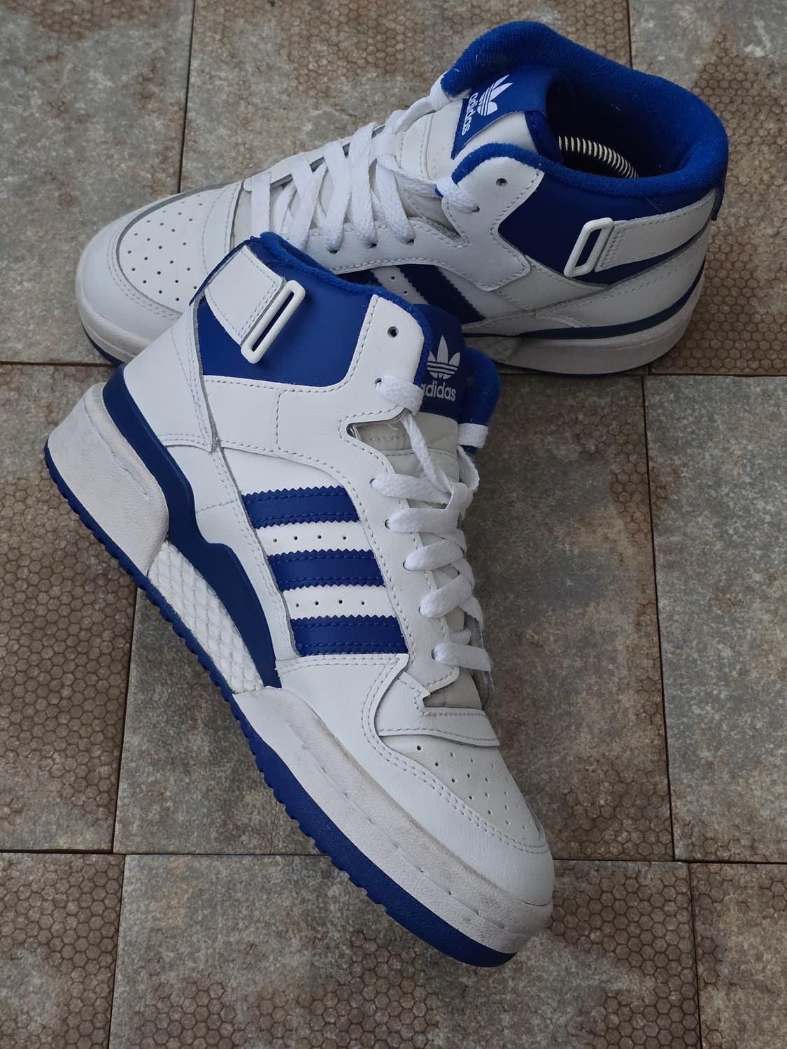 (225)아디다스 포럼 미드 화이트 블루 상품이미지4